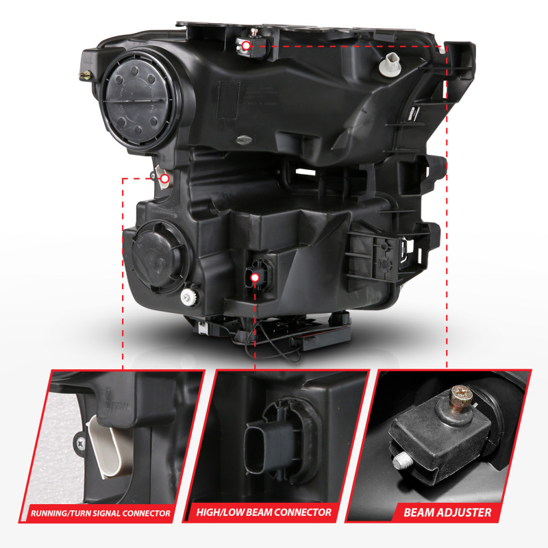 Chrysler Aspen Brake Kit - Rear - R1 Concepts - Drilled & Slotted Rotors + Off-Road/Tow Pads - Carbon Coated - `02-`24